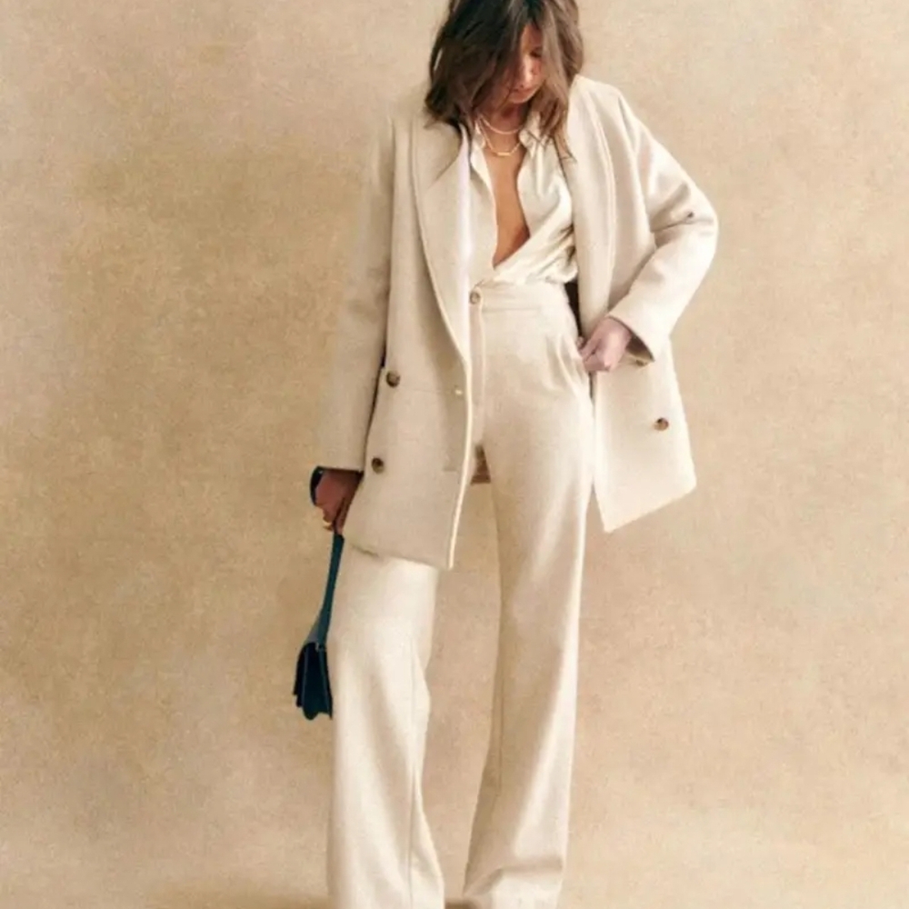 Double Breast Coat Cream